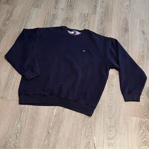 Tommy Hilfiger Navy Blue Drop Shoulder Oversized Crew Neck Sweatshirt XXL